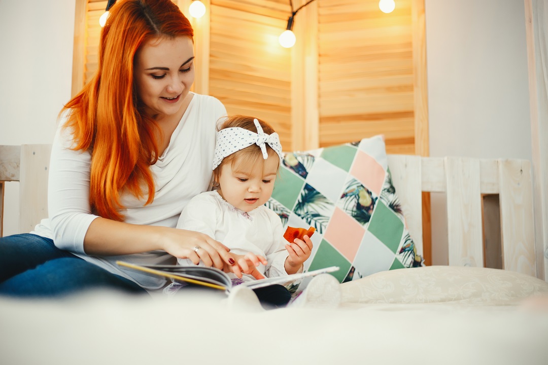 Reading with baby